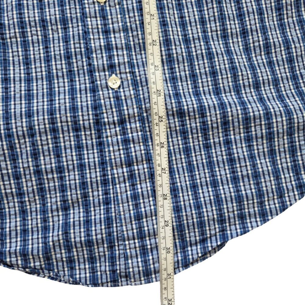 Brooks Brothers Original Polo Shirt Button Up Mens Small Blue Plaid Short Sleeve - Picture 7 of 8